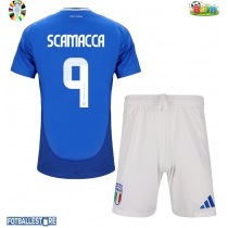 Italia Gianluca Scamacca #9 Hjemmedraktsett Barn EM 2024 Kortermet (+ Korte bukser)